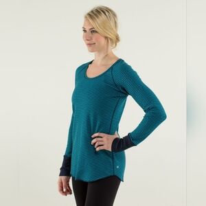 Lululemon Open Your Heart Long Sleeve Blue Striped